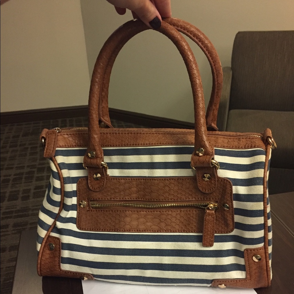 Aldo purse handbag tote blue & white